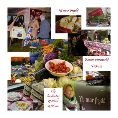 foto collage opening boeren versmarkt in Techum